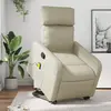 Image de vidaXL Fauteuil inclinable de massage Crème Similicuir