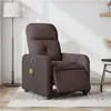 Image de vidaXL Fauteuil de massage inclinable électrique Marron foncé Tissu