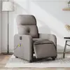 Image de vidaXL Fauteuil de massage inclinable électrique Taupe Tissu