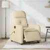 Image de vidaXL Fauteuil inclinable de massage électrique crème tissu