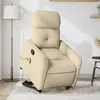 Image de vidaXL Fauteuil inclinable de massage Crème Tissu