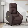 Image de vidaXL Fauteuil inclinable de massage électrique Marron foncé Tissu