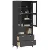 Image de vidaXL Buffet VIKEN gris anthracite 80x40x200 cm bois massif de pin