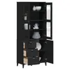 Image de vidaXL Buffet VIKEN noir 80x40x190 cm bois massif de pin