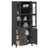 Image de vidaXL Buffet VIKEN gris anthracite 80x40x190 cm bois massif de pin