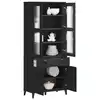 Image de vidaXL Buffet VIKEN noir 80x40x190 cm bois massif de pin
