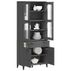 Image de vidaXL Buffet VIKEN gris anthracite 80x40x190 cm bois massif de pin