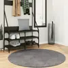 Image de vidaXL Tapis HUARTE à poils courts doux et lavable anthracite Ø 120 cm
