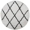 Image de vidaXL Tapis shaggy à poils longs moderne crème et noir Ø 280 cm