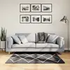 Image de vidaXL Tapis shaggy à poils longs moderne noir et crème 120x120 cm