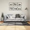 Image de vidaXL Tapis shaggy à poils longs moderne noir et crème 120x170 cm