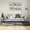 Image de vidaXL Tapis shaggy à poils longs moderne noir et crème 140x200 cm