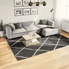 Image de vidaXL Tapis shaggy à poils longs moderne noir et crème 200x280 cm