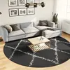 Image de vidaXL Tapis shaggy à poils longs moderne noir et crème Ø 280 cm