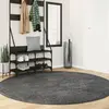 Image de vidaXL Tapis OVIEDO à poils courts anthracite Ø 200 cm