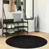 Image de vidaXL Tapis OVIEDO à poils courts noir Ø 120 cm