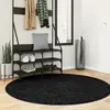Image de vidaXL Tapis OVIEDO à poils courts noir Ø 160 cm