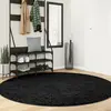 Image de vidaXL Tapis OVIEDO à poils courts noir Ø 200 cm