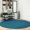 Image de vidaXL Tapis OVIEDO à poils courts turquoise Ø 200 cm