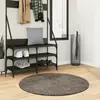 Image de vidaXL Tapis ISTAN à poils longs aspect brillant gris Ø 100 cm