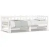 Image de vidaXL Lit coulissant sans matelas blanc 2x(90x200) cm bois massif