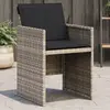 Image de vidaXL Chaises de jardin avec coussins lot de 4 gris clair poly rotin