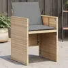 Image de vidaXL Chaises de jardin avec coussins lot de 4 mélange beige