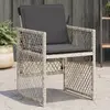 Image de vidaXL Chaises de jardin avec coussins lot de 4 gris clair poly rotin