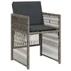 Image de vidaXL Lot de 4 Chaises de Jardin avec Coussins, Sièges avec Dossier, Chaises à Manger, Meubles de Terrasse Patio, Gris Résine Tressée