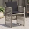 Image de vidaXL Chaises de jardin avec coussins lot de 4 gris clair poly rotin