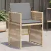 Image de vidaXL Chaises de jardin avec coussins lot de 4 mélange beige
