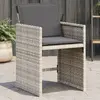 Image de vidaXL Chaises de jardin avec coussins lot de 4 gris clair poly rotin