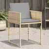 Image de vidaXL Chaises de jardin avec coussins lot de 4 mélange beige