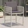 Image de vidaXL Chaises de jardin avec coussins lot de 4 gris clair poly rotin