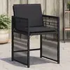 Image de vidaXL Chaises de jardin lot de 4 avec coussins noir résine tressée