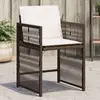 Image de vidaXL Chaises de jardin avec coussins lot de 4 marron résine tressée