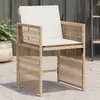 Image de vidaXL Chaises de jardin avec coussins lot de 4 beige résine tressée