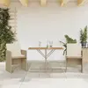 Image de vidaXL Ensemble de bistro 3 pcs avec coussins beige résine tressée