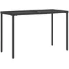 Image de vidaXL Table de jardin dessus en verre noir 115x54x74cm résine tressée