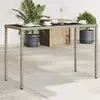Image de vidaXL Table de jardin dessus en verre gris 115x54x74cm résine tressée