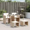 Image de vidaXL Ensemble à manger de jardin avec coussins 5pcs Beige poly rotin