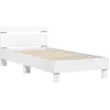 Image de vidaXL Cadre de lit sans matelas avec tête de lit blanc 90x200 cm