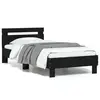 Image de vidaXL Cadre de lit sans matelas avec tête de lit noir 90x200 cm