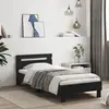 Image de vidaXL Cadre de lit sans matelas avec tête de lit noir 75x190 cm