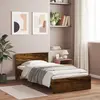Image de vidaXL Cadre de lit sans matelas avec tête de lit chêne fumé 100x200cm