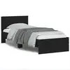 Image de vidaXL Cadre de lit sans matelas avec tête de lit noir 90x200 cm