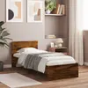 Image de vidaXL Cadre de lit sans matelas avec tête de lit chêne fumé 90x190 cm