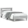 Image de vidaXL Cadre de lit sans matelas avec lumières LED gris béton 90x190cm