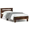 Image de vidaXL Cadre de lit sans matelas avec lumières LED chêne fumé 75x190cm