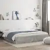 Image de vidaXL Cadre de lit avec tiroirs sans matelas gris béton 200x200 cm
